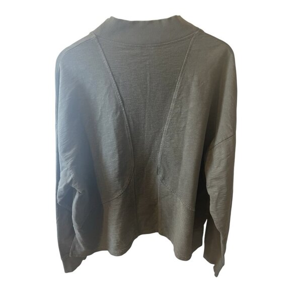Eddie Bauer Golden Point Terry V-Neck Sweatshirt Dark Loden Green Size Large - Picture 3 of 7